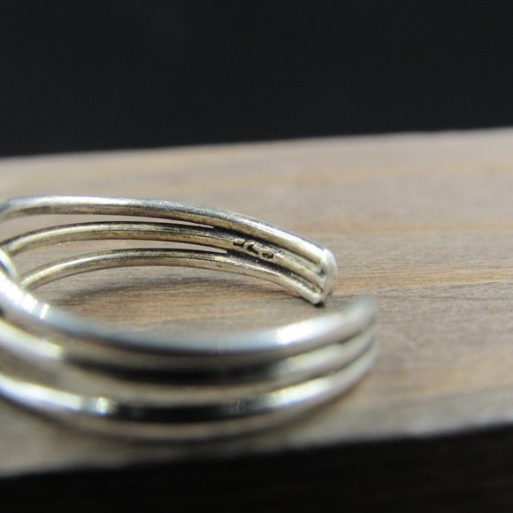 Size 5 Sterling Silver Wire Knot Toe Band Ring Vintage - Picture 5 of 8